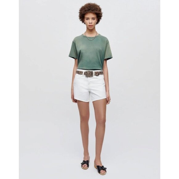 Re/Done Button Fly Mid-Rise Boy Shorts White Rigid Denim Womens 32 NWT - Picture 16 of 16